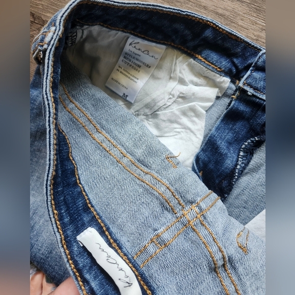 Kancan Medium Wash Denim Distressed Mini Skirt - Picture 3 of 4